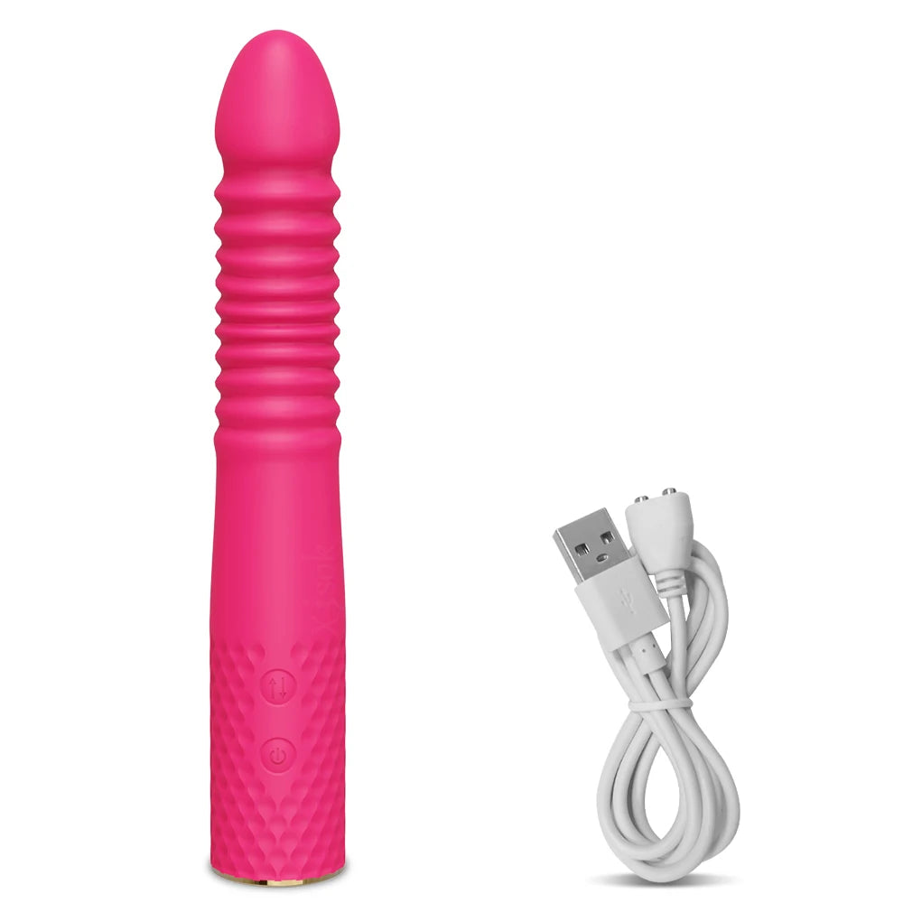 Automatic Telescopic Dildo Vibrator – Powerful G-Spot & Clitoral Stimulator for Women – Hands-Free Thrusting Sex Machine for Intense Vagina Massage