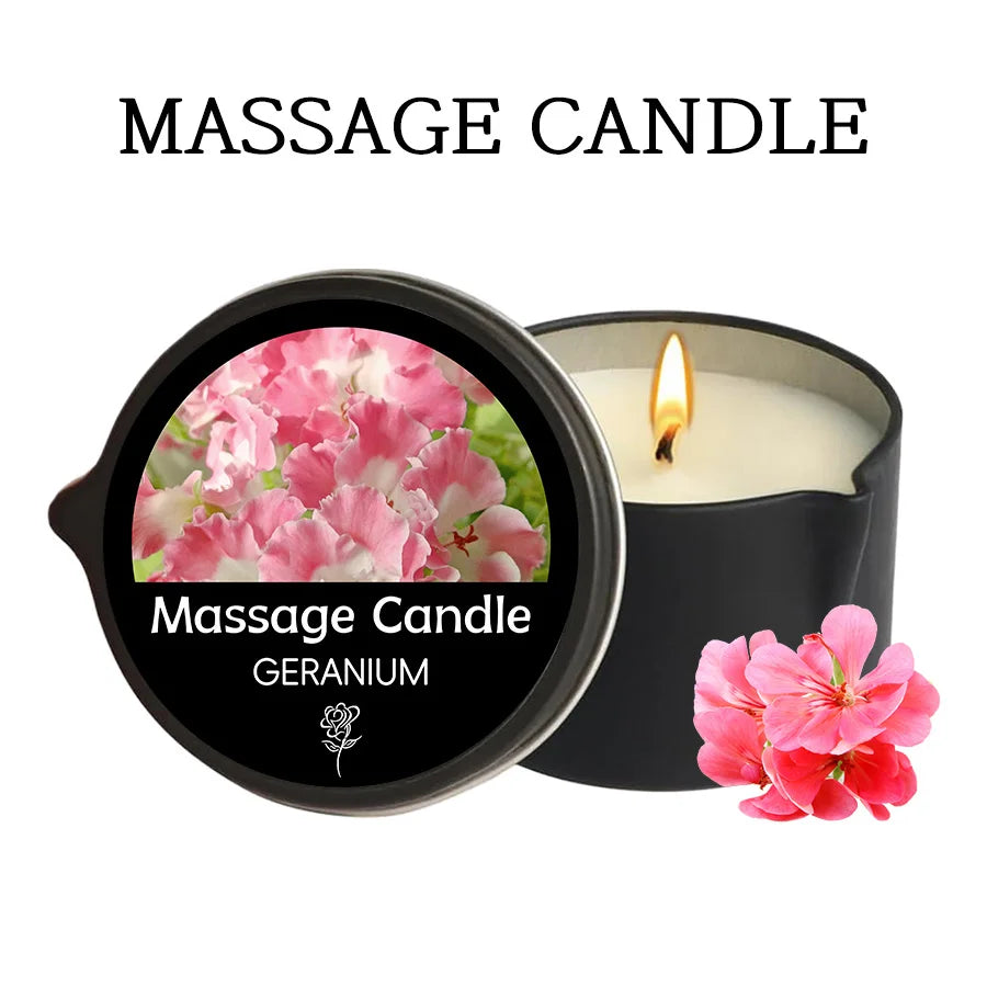 Rose-Scented Massage Oil Candle – 2oz Aromatherapy Body Oil Candle for Pure Relaxation & Home Spa