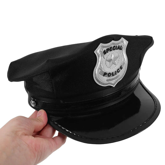 Unisex Octagon Badge Police Cap – Fashion Performance Hat for Cosplay & Costume Parties