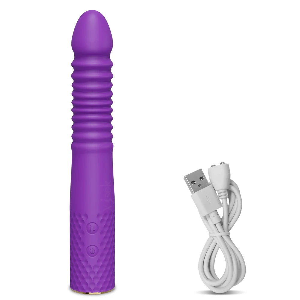 Automatic Telescopic Dildo Vibrator – Powerful G-Spot & Clitoral Stimulator for Women – Hands-Free Thrusting Sex Machine for Intense Vagina Massage