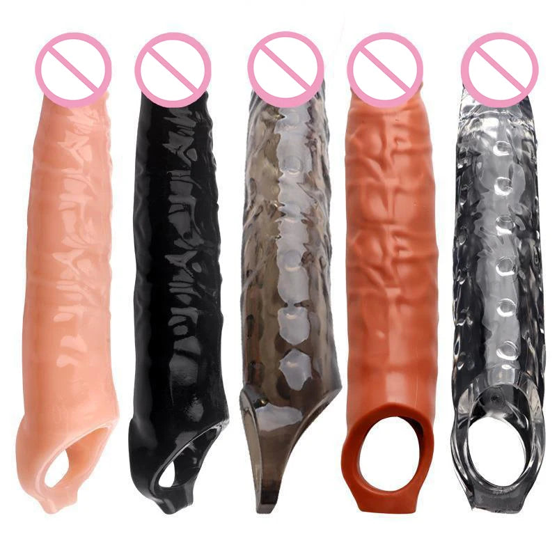 MaxExtend Cock Sleeve – Reusable Penis Extender with Ring Support for Delayed Ejaculation & Bigger Thrills