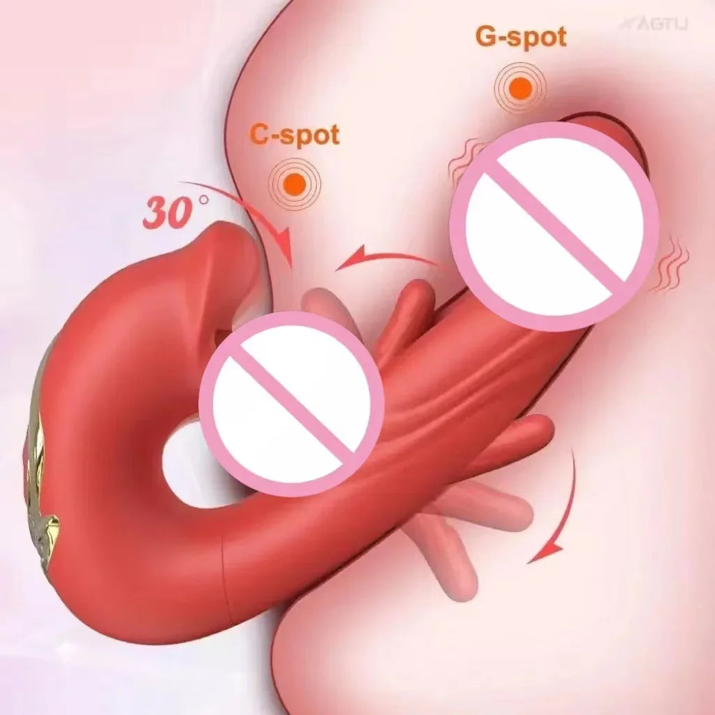 LuxeLick 5-in-1 Tongue Vibrator – Clit, Nipple, G-Spot & Anal Pleasure Toy