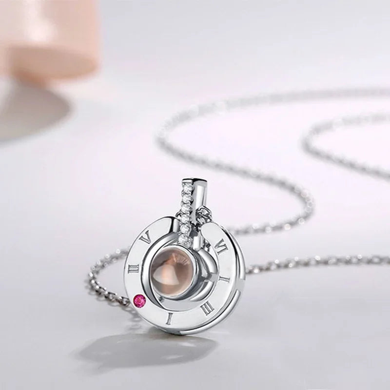 “I Love You in 100 Languages” Heart Pendant Necklace