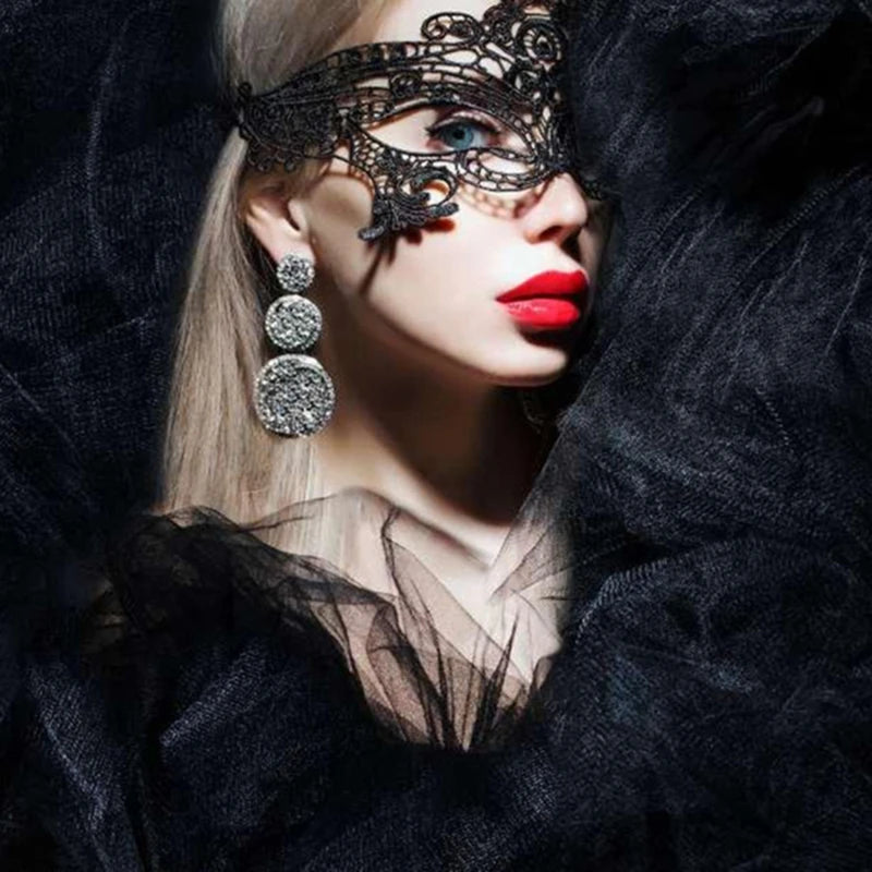 Sexy Black Lace Eye Mask – Erotic Masquerade Cosplay Accessory for Women’s Roleplay, Dance Parties & Intimate Fantasy