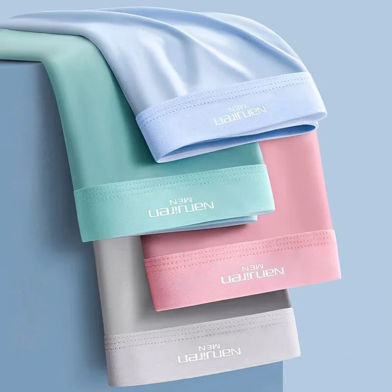 Stay Cool & Sexy – 4PCS Men’s Ice Silk Boxers