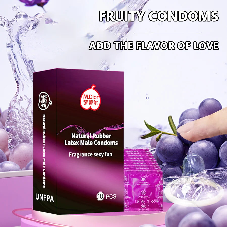 Ultra-Thin Lubricated Latex Condoms 10pcs Safe Use