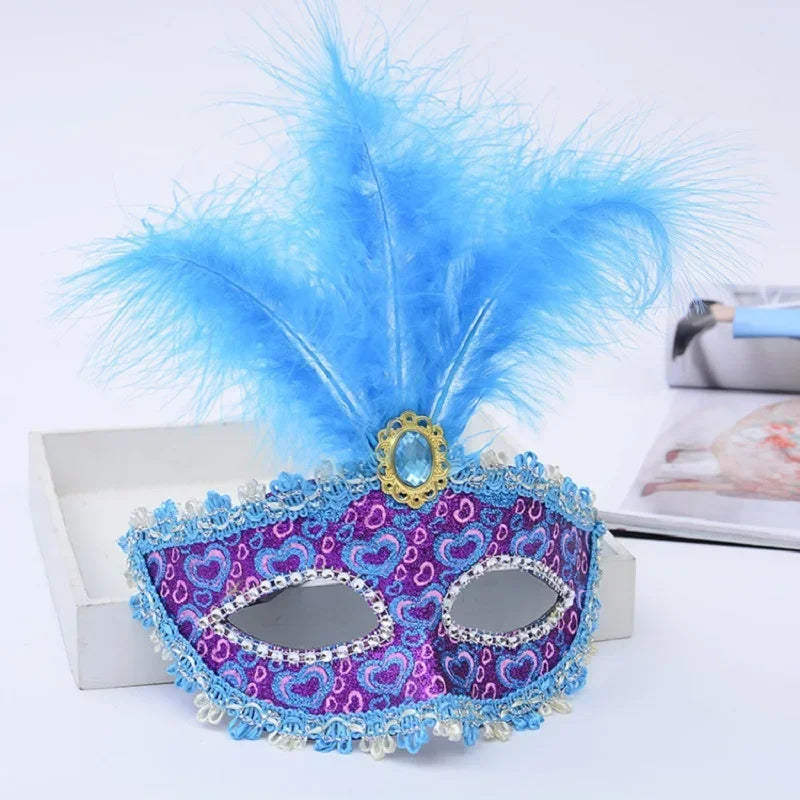 Sexy Venice Cosplay Mask – Erotic Masquerade Princess Eye Mask with Feathers & Luxury Floral Details