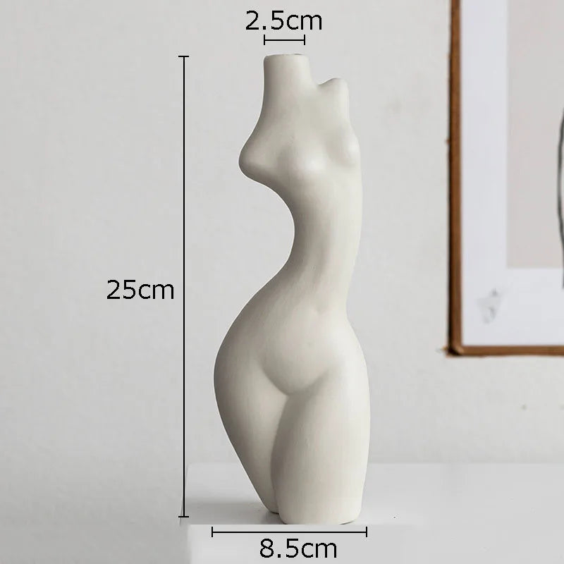 Curvy Ceramic Body Vase – A Nordic-Inspired Stunner That Brings Real Human Form to Life body Art Dried Flower Hydroponic Decoration