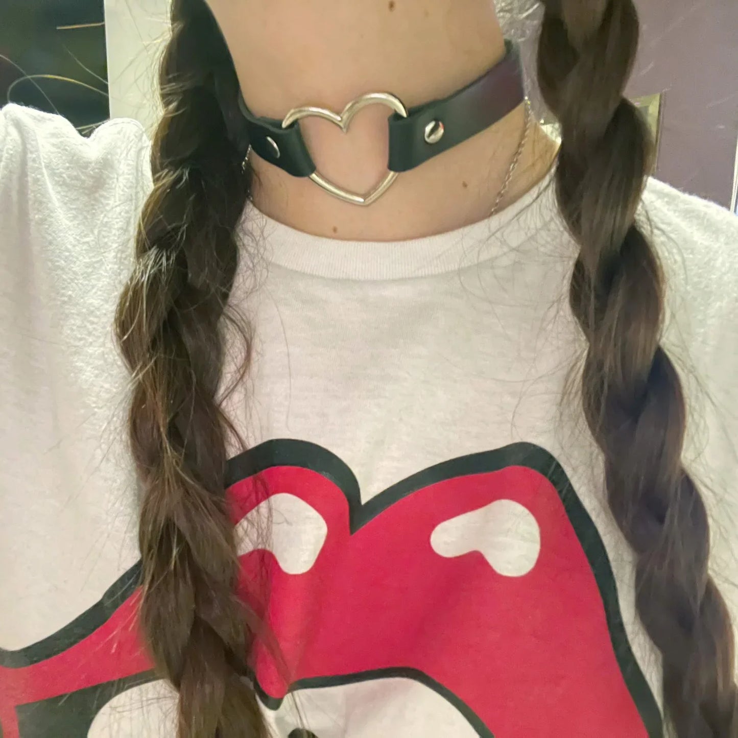 Vintage Fashion Sexy Heart Charm Neck Collar Choker Gothic Collar Necklace Gothic Heart Lock Harajuku Women Gift Black Leather Punk Choker Necklace