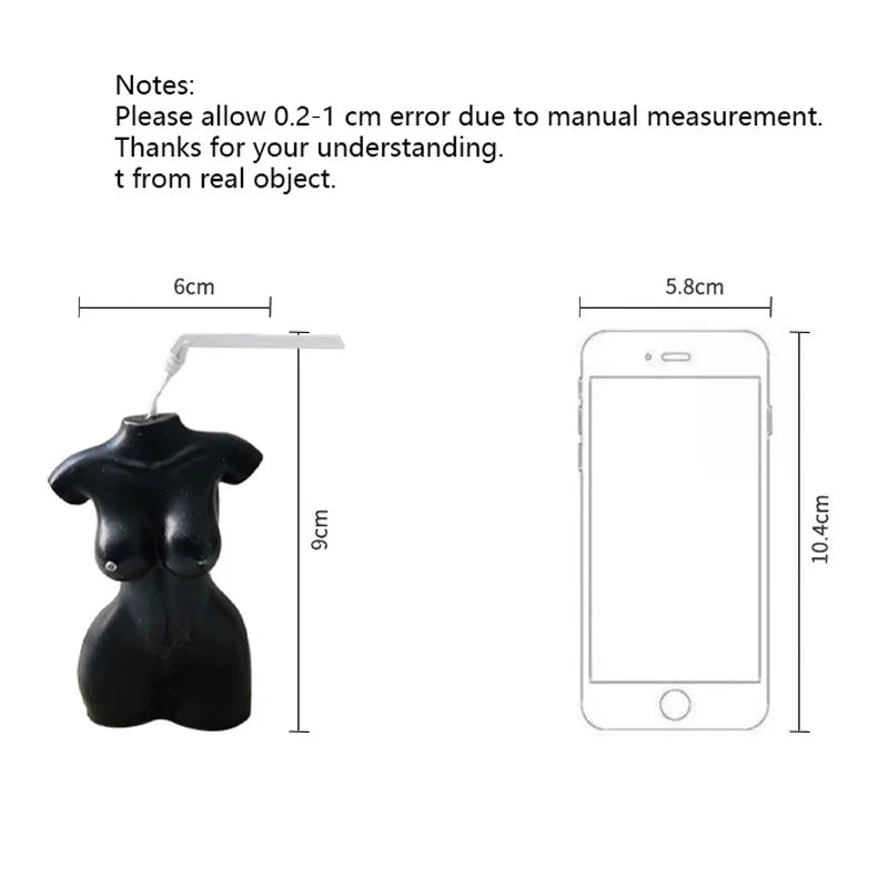 Female Body Scented Candle – Handmade Aromatherapy Decorative Sculpture for Home & Photography