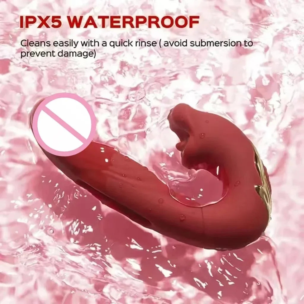 LuxeLick 5-in-1 Tongue Vibrator – Clit, Nipple, G-Spot & Anal Pleasure Toy