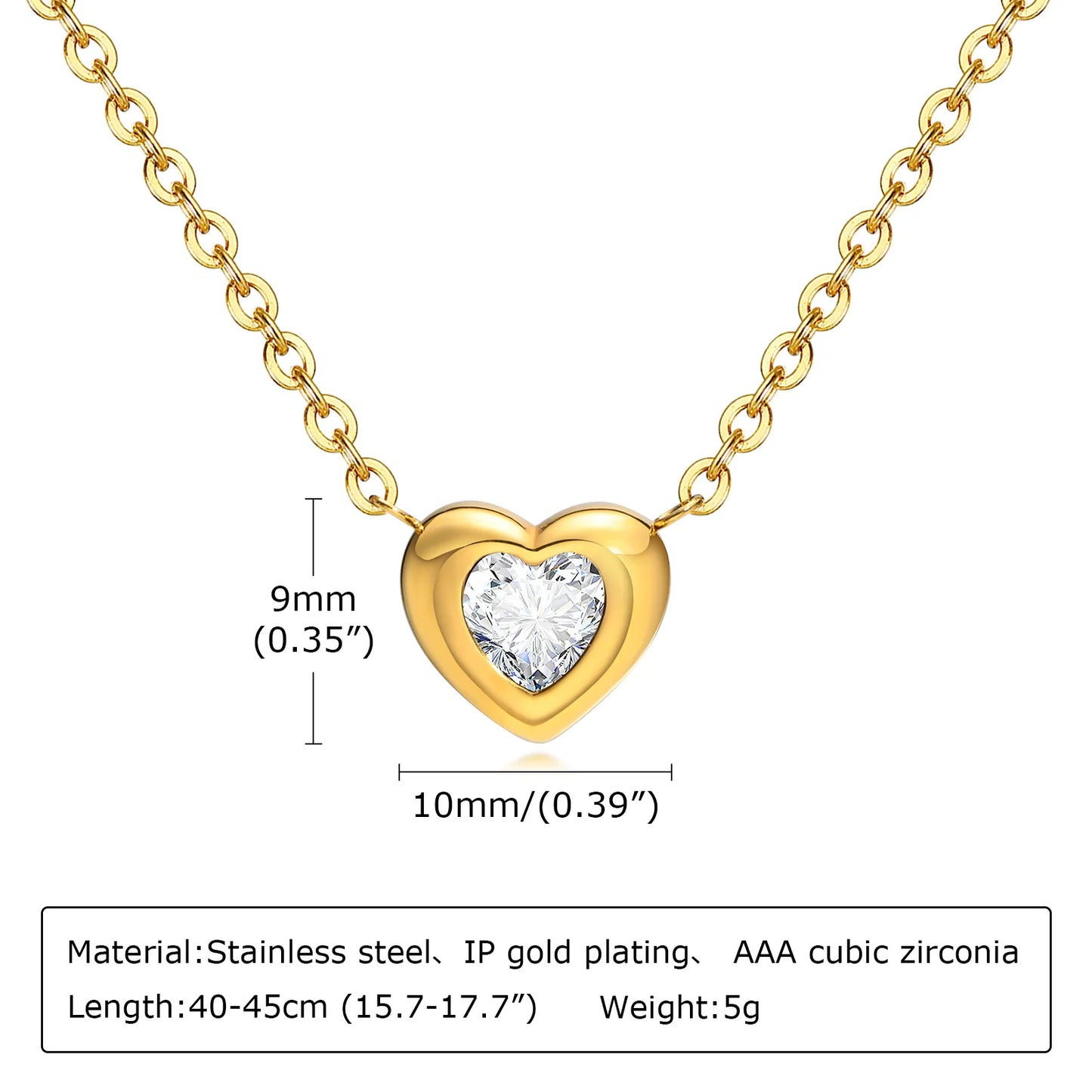Golden Heart Locket Necklace with Crystal Pearl
