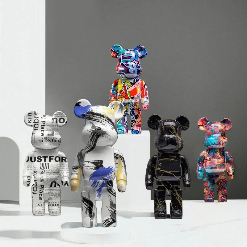Graffiti Bear Figurine – Modern Abstract Animal Ornament & Money Jar | Home, Table & Room Decor