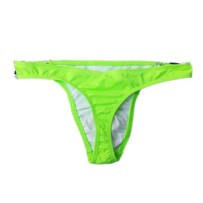 Men’s Low Waist Swim Trunks – Quick-Dry Bikini Style