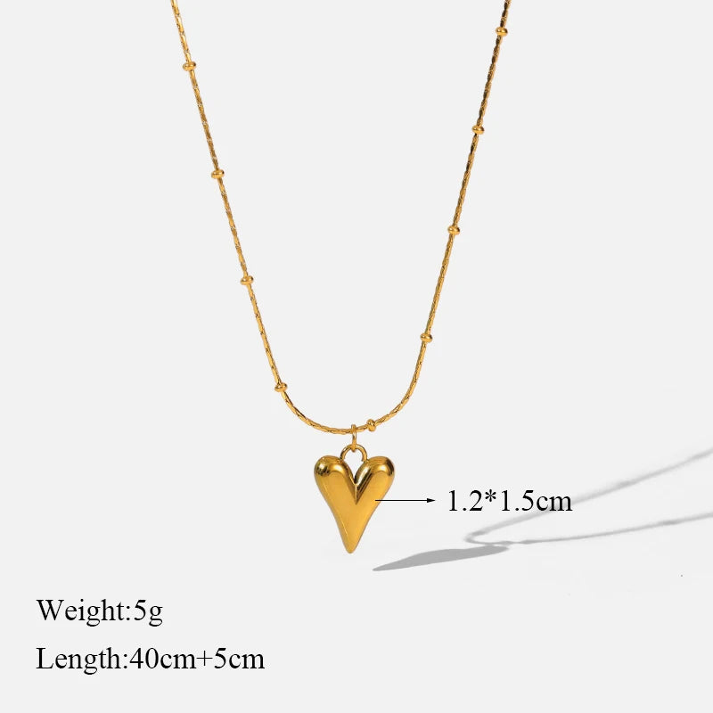 Golden Heart Waterproof Jewellery Set
