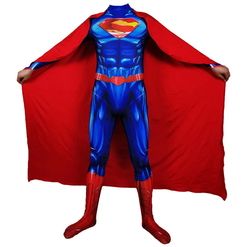 Epic Superhero Muscle Suit for Men – Deluxe Spandex Bodysuit with Cape, Perfect for Halloween & Cosplay