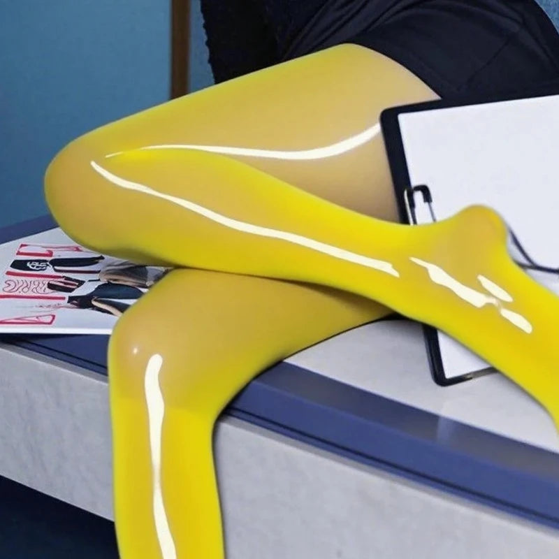 Glossy Elegance – Plus-Size Sheer Pantyhose