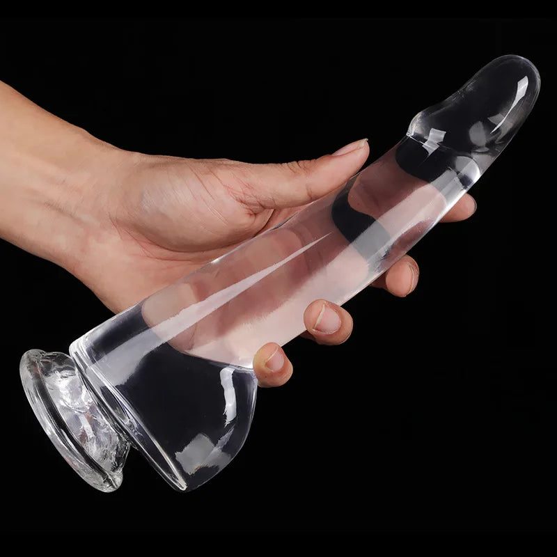 CrystalClimax Transparent Realistic Dildo – Suction, Strap-On Ready & 4 Sizes of Pure Pleasure