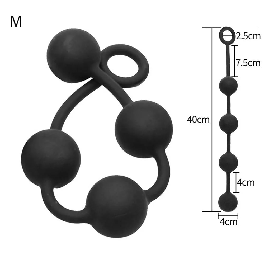 DeepFlex – Hard Silicone Anal Beads Plug for Unisex Pleasure & Training