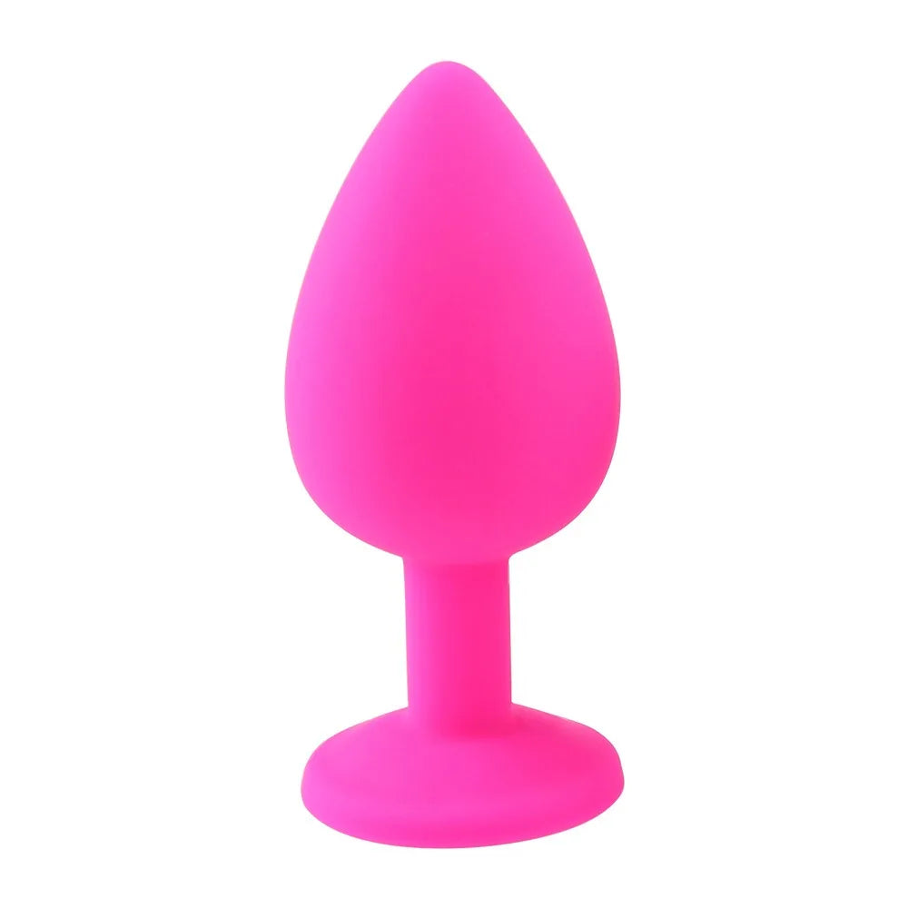 GemPlug – Silicone Anal Plug with Diamond Crystal Base Unisex Pleasure, Multiple Sizes