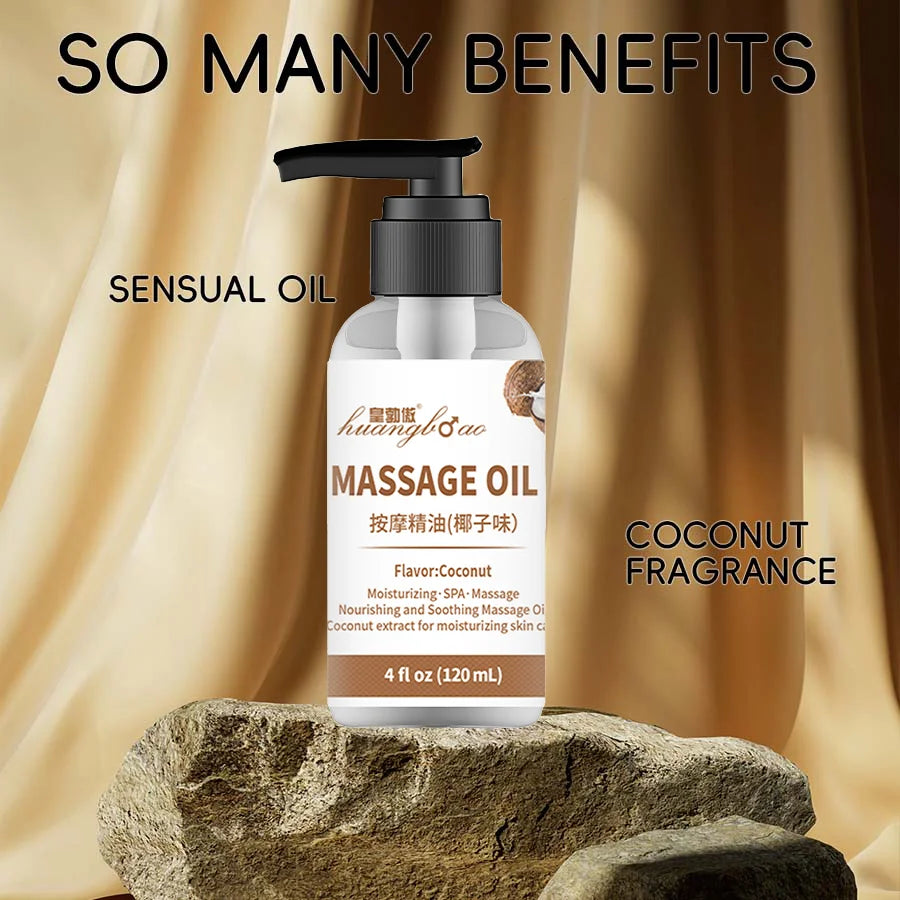 Coconut Massage Oil for Couples – Relaxing Full Body Massage Therapy Oil with Smooth-Gliding Formula, Perfect for Date Night & Valentine’s