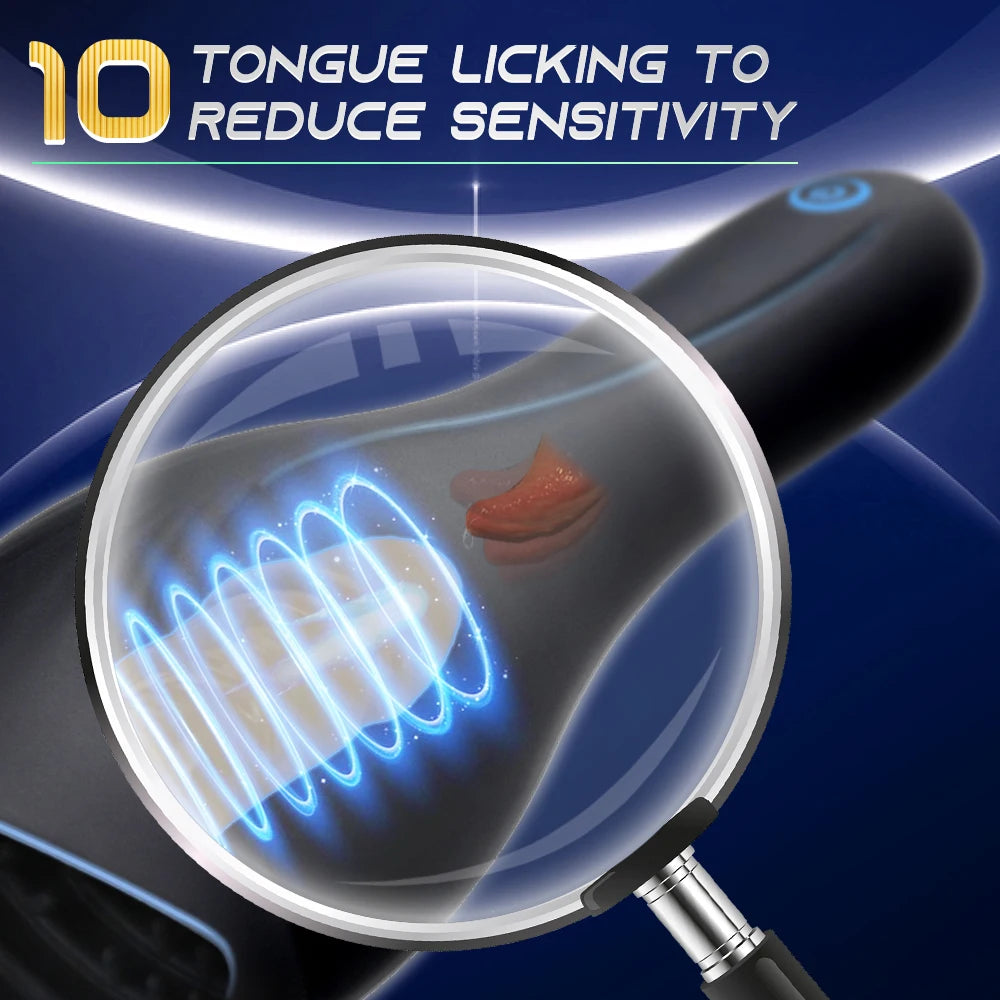 Automatic Tongue Licking Masturbator – Glans Stimulator & Stamina Training Toy for Men