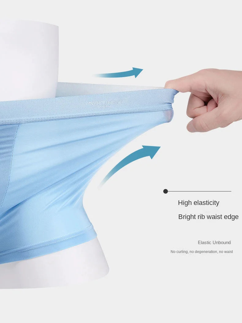 Stay Cool & Sexy – 4PCS Men’s Ice Silk Boxers