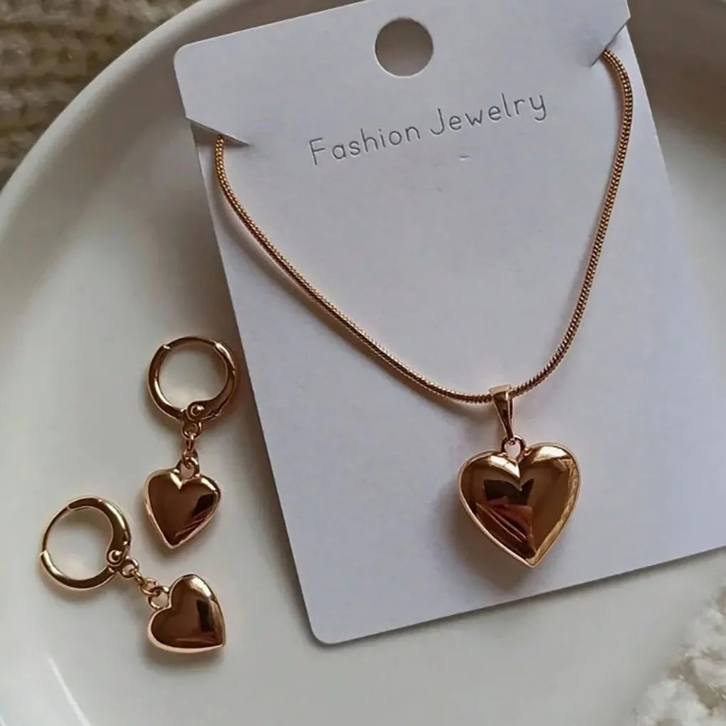 Golden Glow Heart Jewelry Set