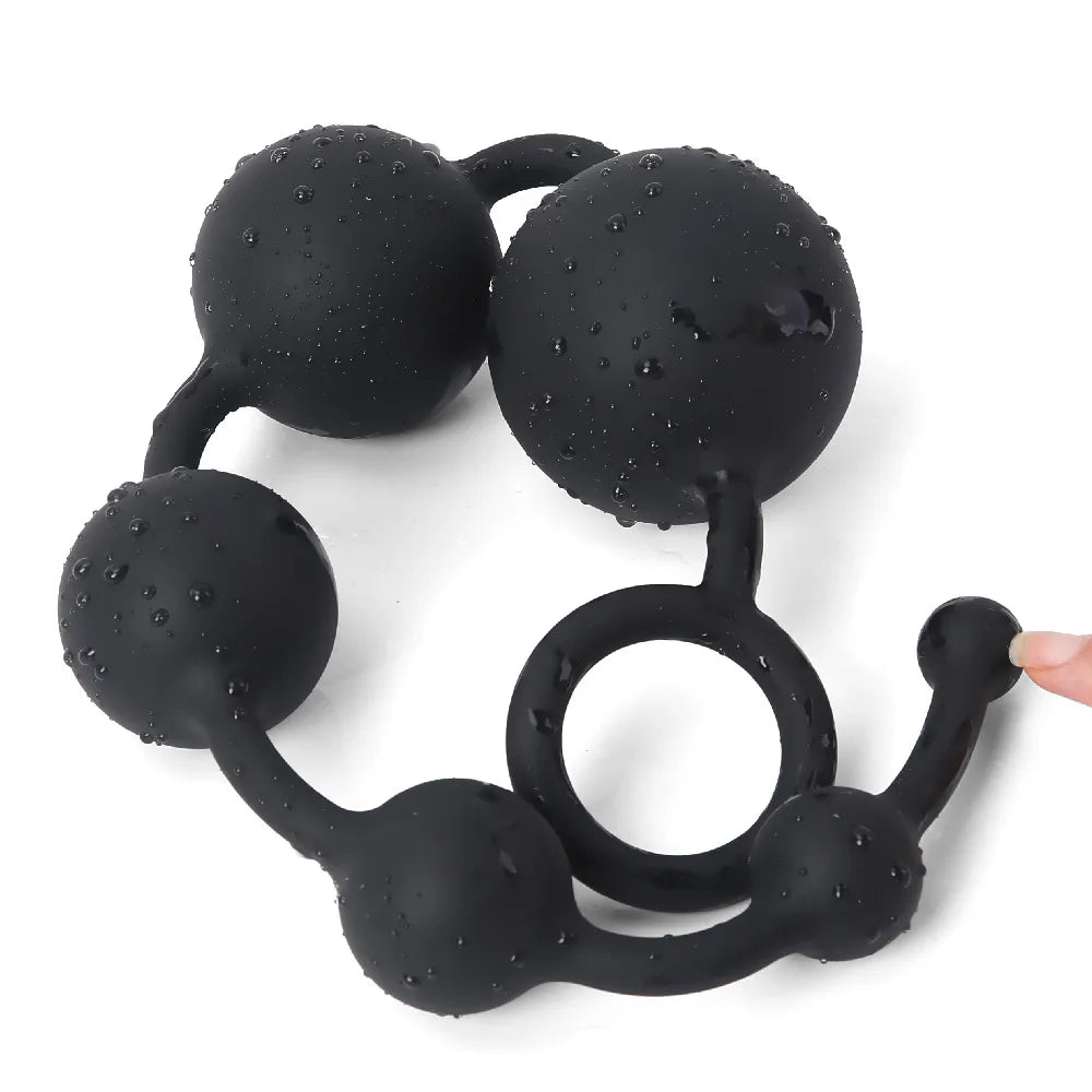 DeepFlex – Hard Silicone Anal Beads Plug for Unisex Pleasure & Training