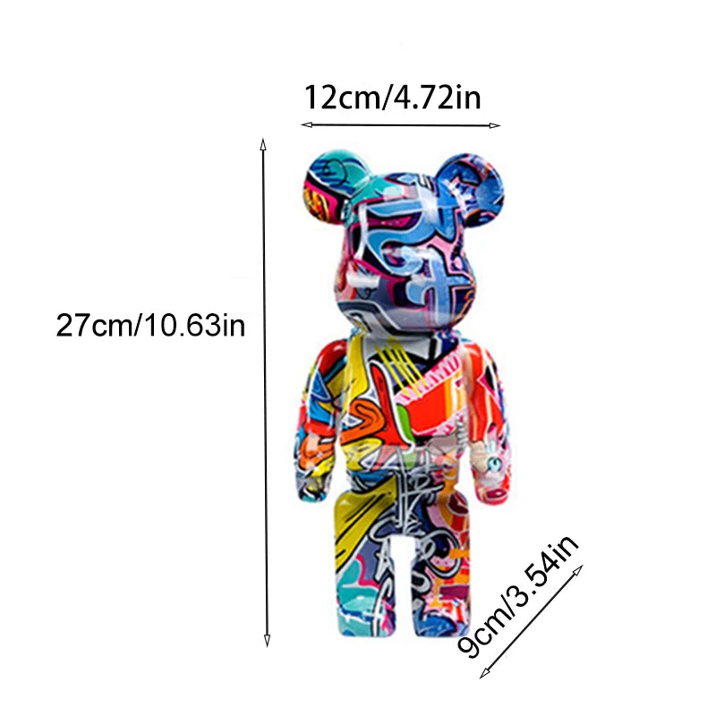 Graffiti Bear Figurine – Modern Abstract Animal Ornament & Money Jar | Home, Table & Room Decor