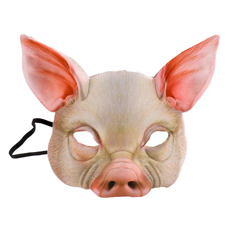 3D Animal Masks – Tiger & Pig Half-Face Masquerade Masks for Carnival & Costume Parties