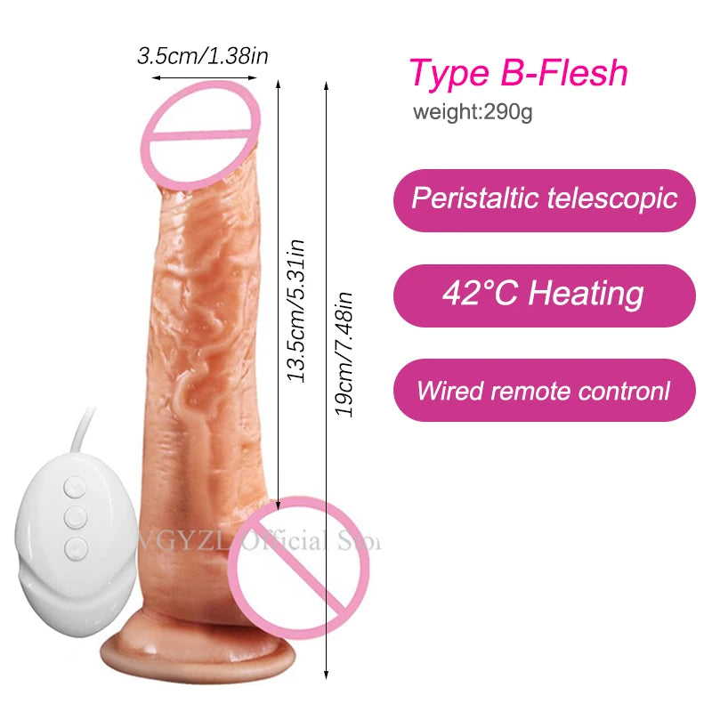 Black – 10.6" Heated Realistic Vibrator with Telescopic & Swing Motion Bigger. Hotter. Deeper. And Always in Control.