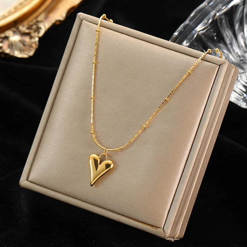 Golden Heart Waterproof Jewellery Set