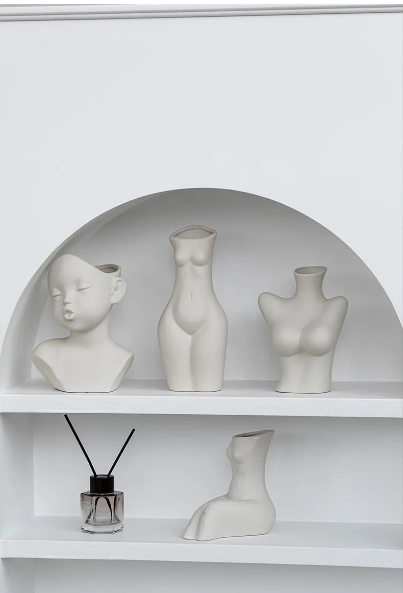 Curvy Ceramic Body Vase – A Nordic-Inspired Stunner That Brings Real Human Form to Life body Art Dried Flower Hydroponic Decoration