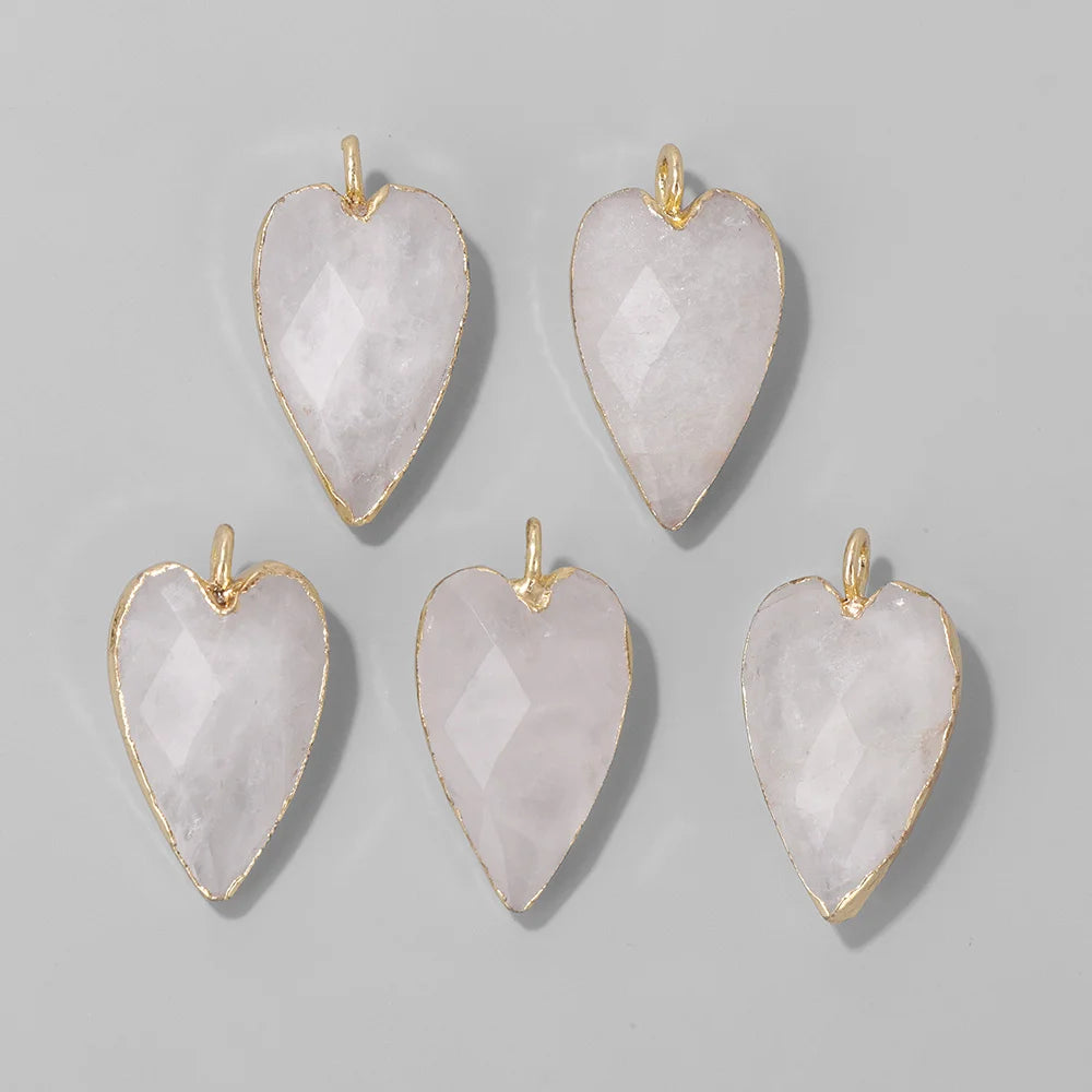 Heart Stone Crystal Pendant 13x20mm Different Colours Genuinely Beautiful Love Symbol Gift Present