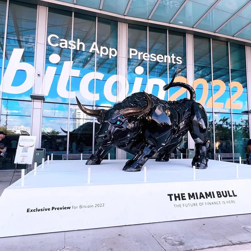 The Miami Bitcoin Bull Statue