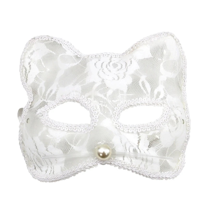 Sexy Lace Cat Face Mask – Elegant Masquerade & Halloween Mask for Women