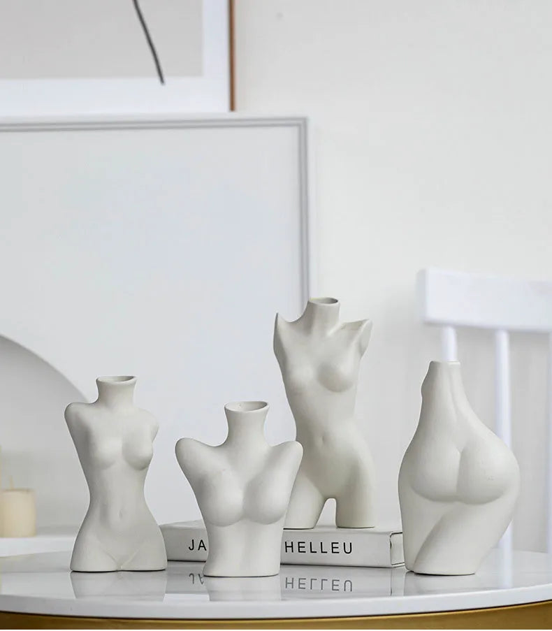 Curvy Ceramic Body Vase – A Nordic-Inspired Stunner That Brings Real Human Form to Life body Art Dried Flower Hydroponic Decoration