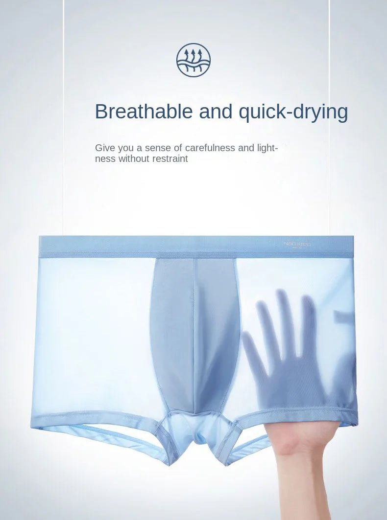 Stay Cool & Sexy – 4PCS Men’s Ice Silk Boxers