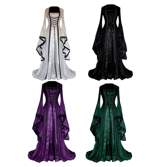 Medieval Gothic Dress Roleplay Cosplay Uniform Carnival Halloween Costume Female Retro Court Robe Noble Princess Dress Sexy Lady