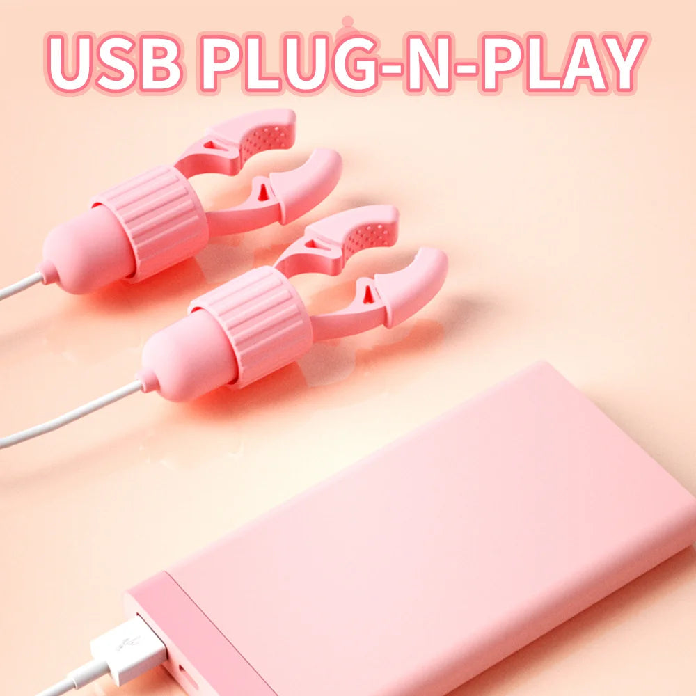 Sucking & Vibrating Nipple Clamp – Tongue Licking Massager for Breast, Clitoris & Labia Stimulation