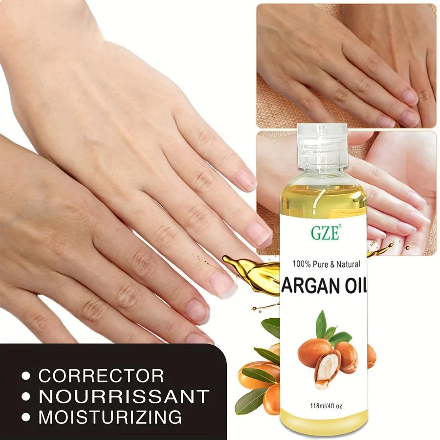 Organic Moroccan Argan Oil – 100% Pure, Cold-Pressed Virgin Oil for Hair, Face, Body & Scalp | Premium Moisturizer for Dry & Damaged Skin