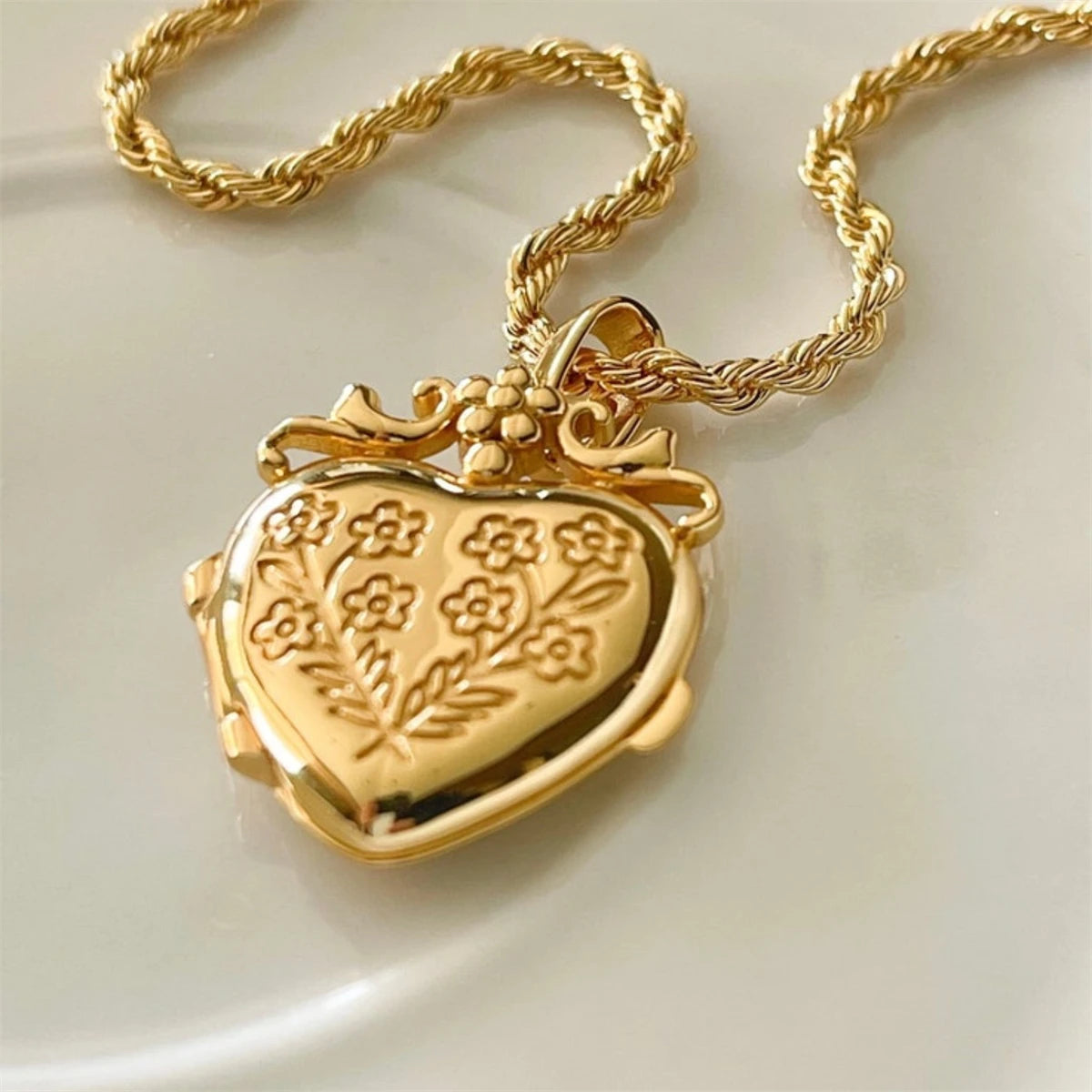 Blooming Love Heart Locket Necklace
