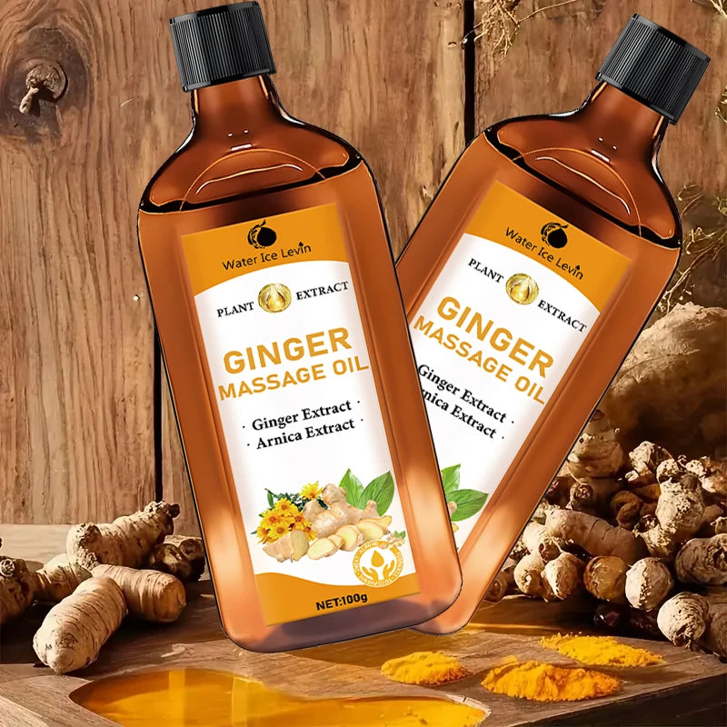 Cold-Pressed Ginger & Turmeric Body Oil – Nourishing Massage & Moisturizing Skin Care with Sweet Almond Oil for All Skin Types
