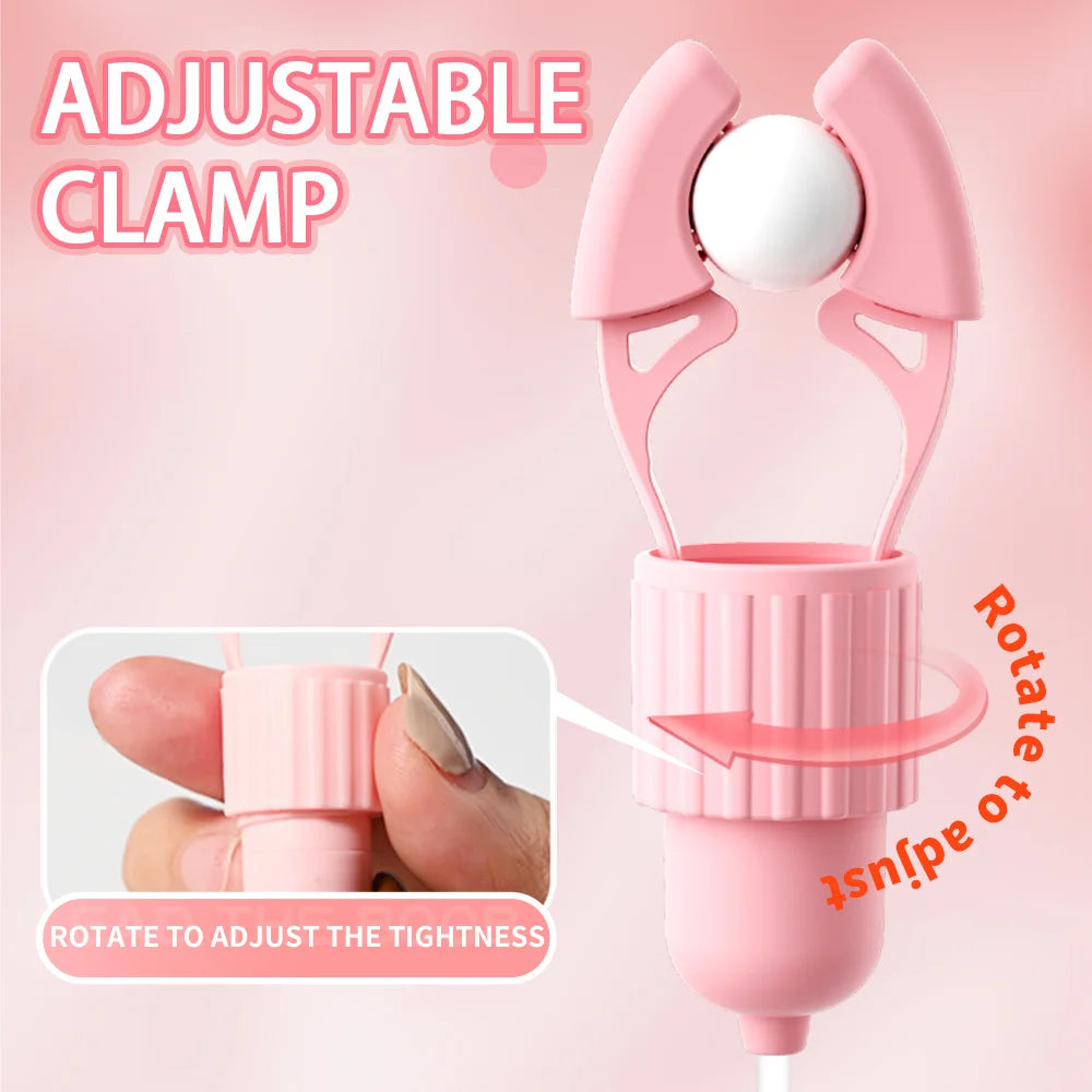Sucking & Vibrating Nipple Clamp – Tongue Licking Massager for Breast, Clitoris & Labia Stimulation