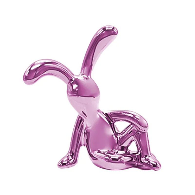 Long-Eared 3D Rabbit Figurine – Creative & Fun DIY Ornament for Home, Car, and Desk Decor