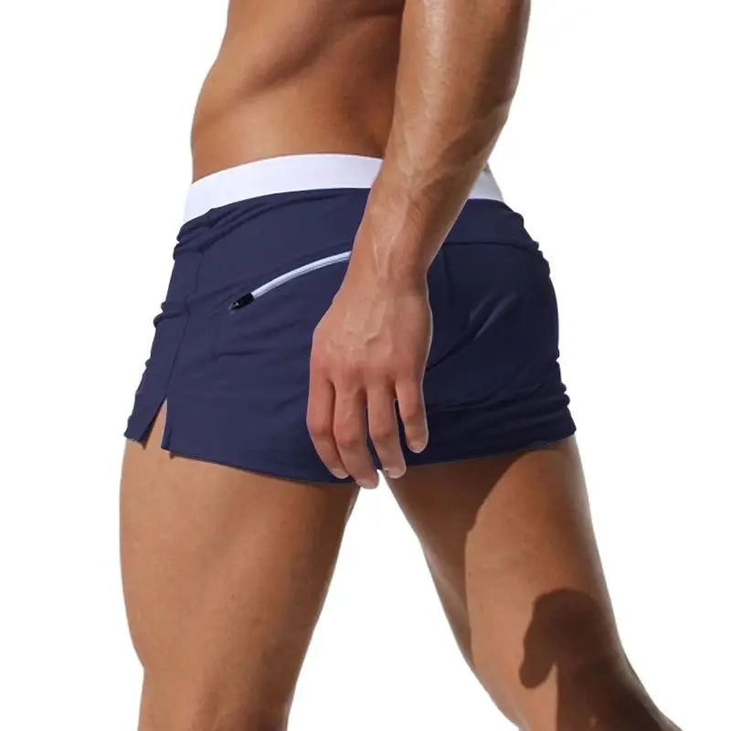 Men’s Low Waist Swim Trunks – Sexy, Stylish Surfing Shorts with Pockets