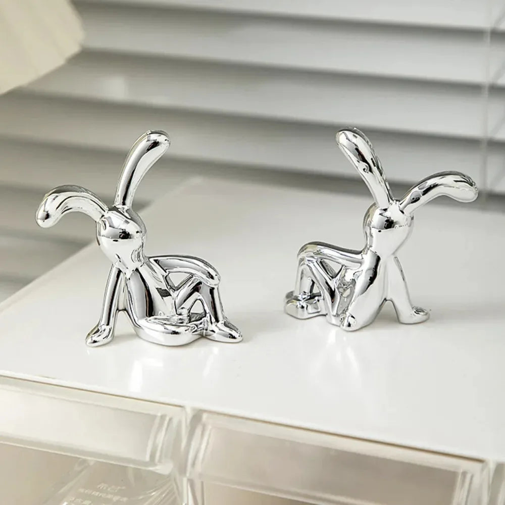 Long-Eared 3D Rabbit Figurine – Creative & Fun DIY Ornament for Home, Car, and Desk Decor