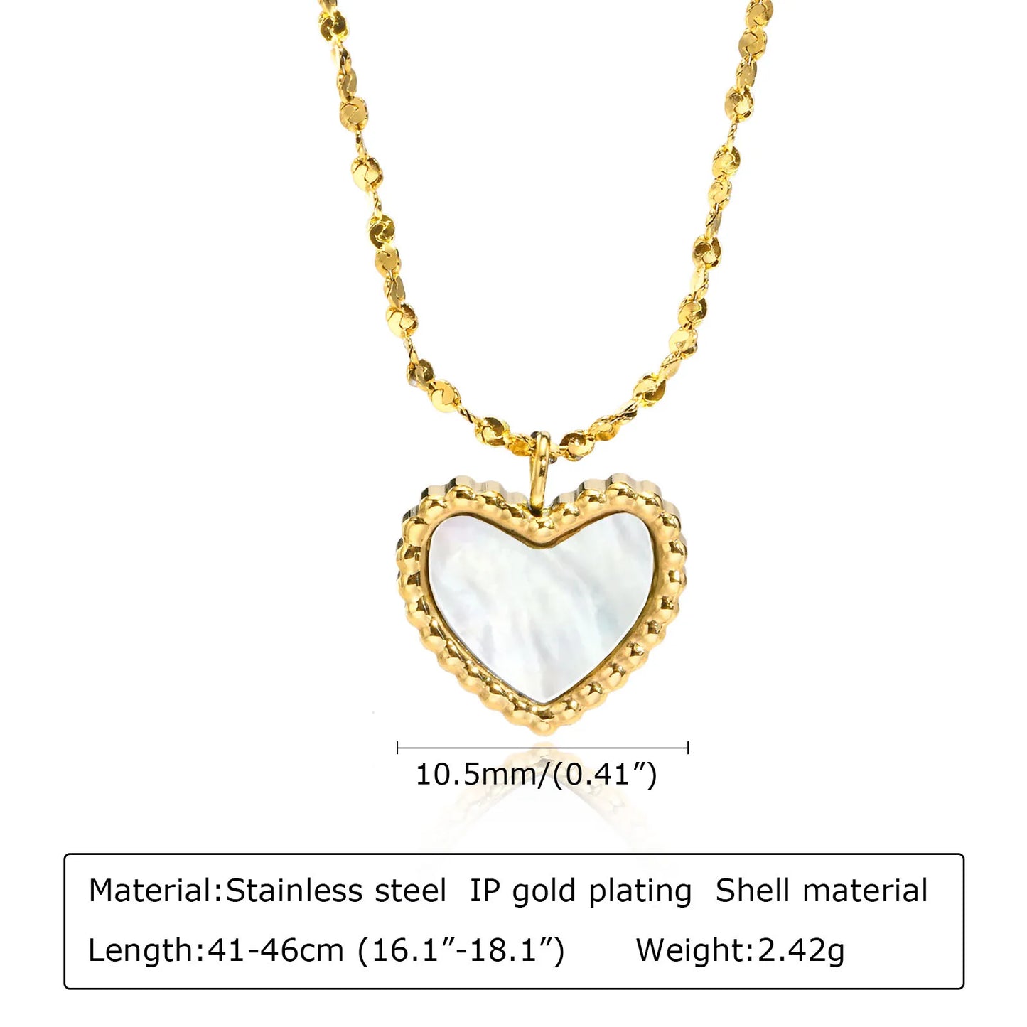 Golden Heart Locket Necklace with Crystal Pearl