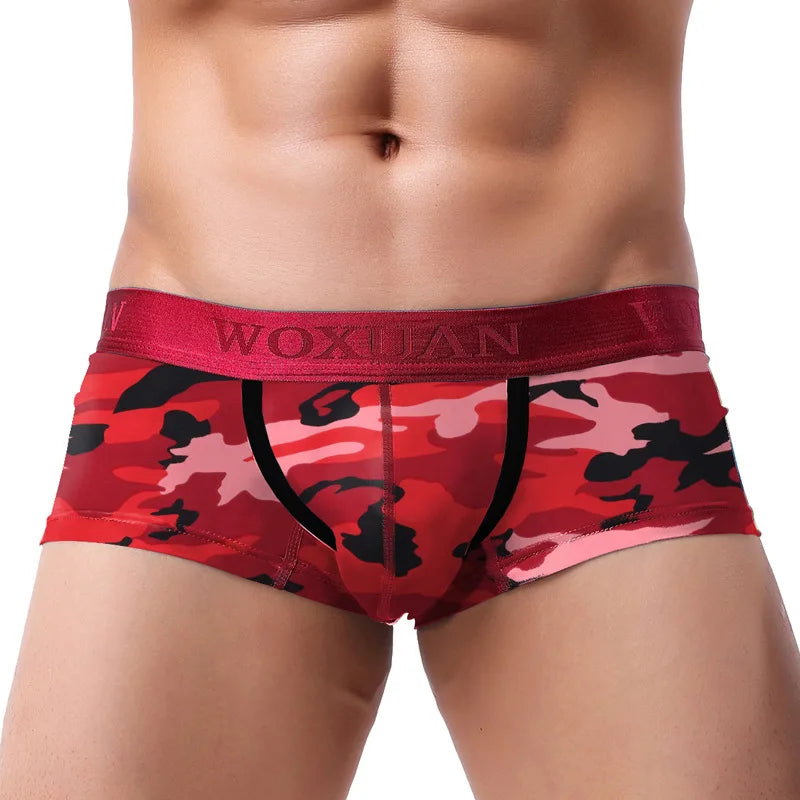 Choice of Men’s Camouflage Boxer Shorts – Tight Fit with U-Convex Pouch Sexy Underwear
